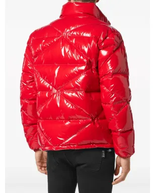 Philipp Plein グロッシー・パディングジャケット - レッド - サムネイル4