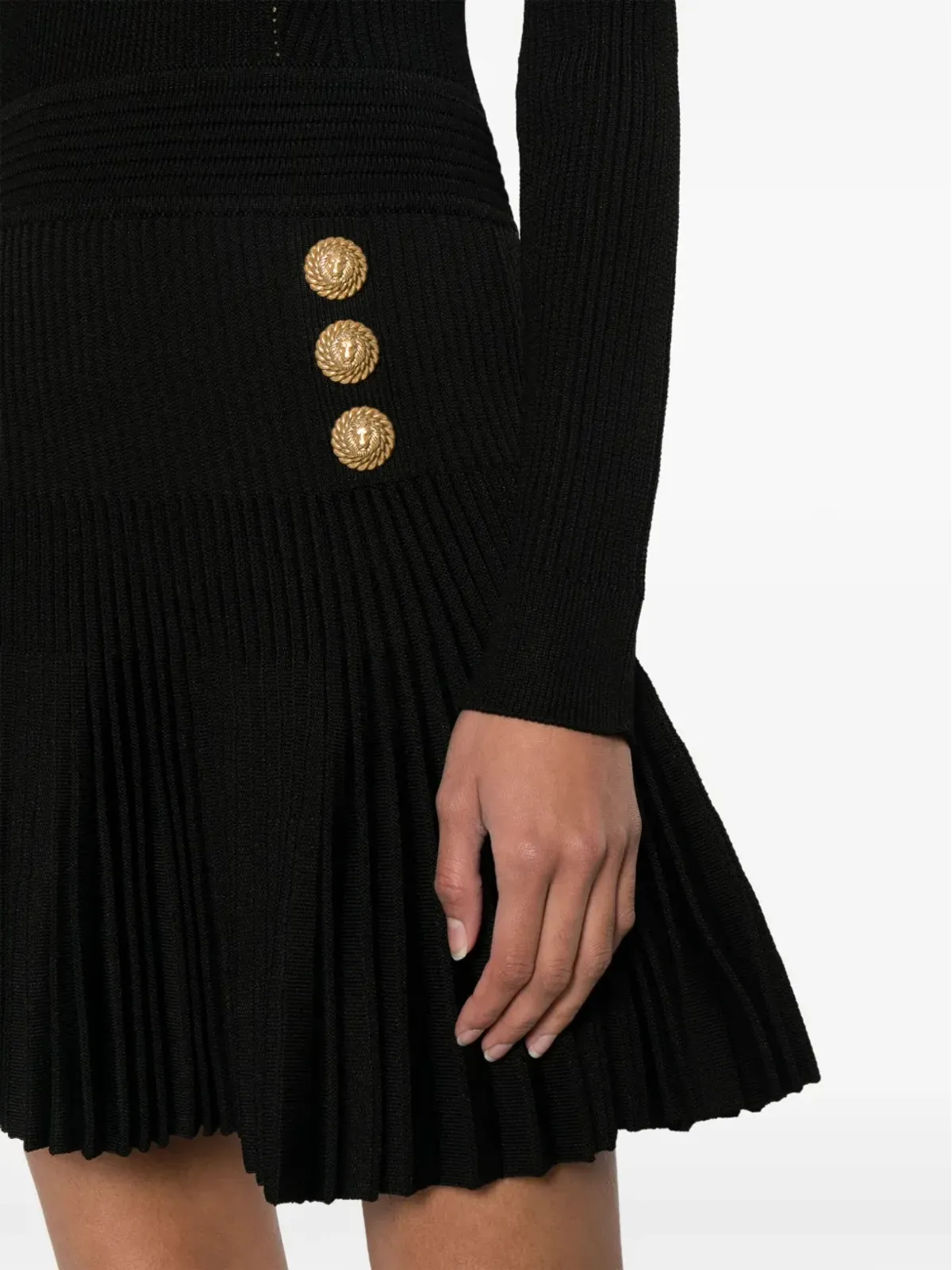 Balmain フレアリブニットドレス - 画像5