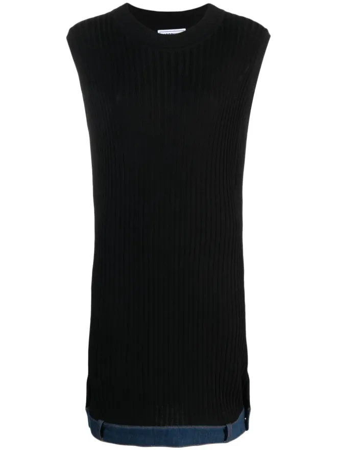 Moschino Jeans MOSCHINO JEANS ロゴパッチ付きリブニットワンピースの商品画像