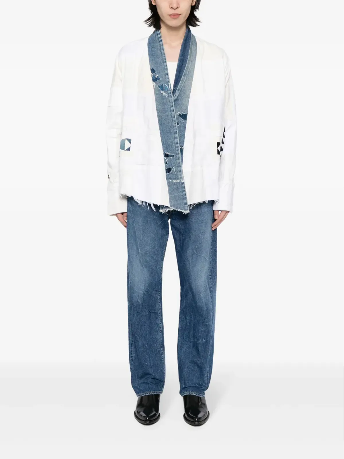 Greg Lauren オープンフロント ダメージ加工 ジャケット - 画像2