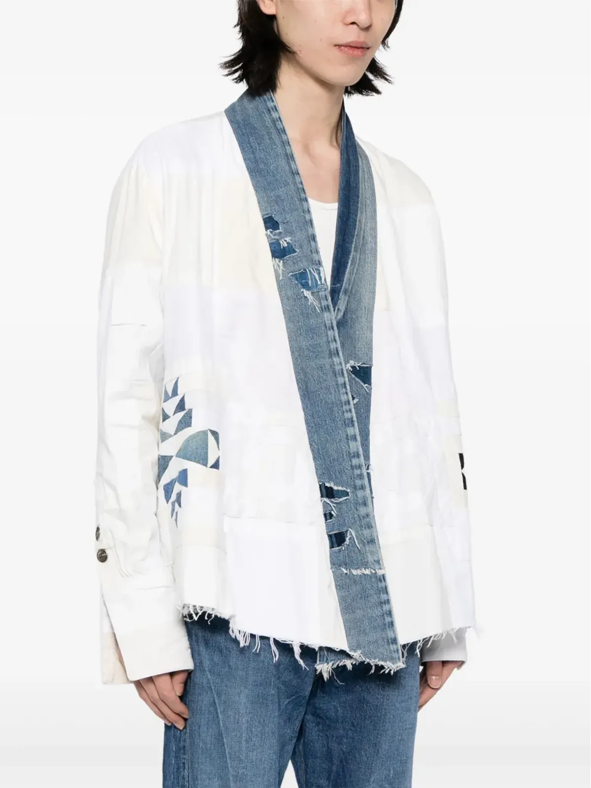 Greg Lauren オープンフロント ダメージ加工 ジャケット - 画像3