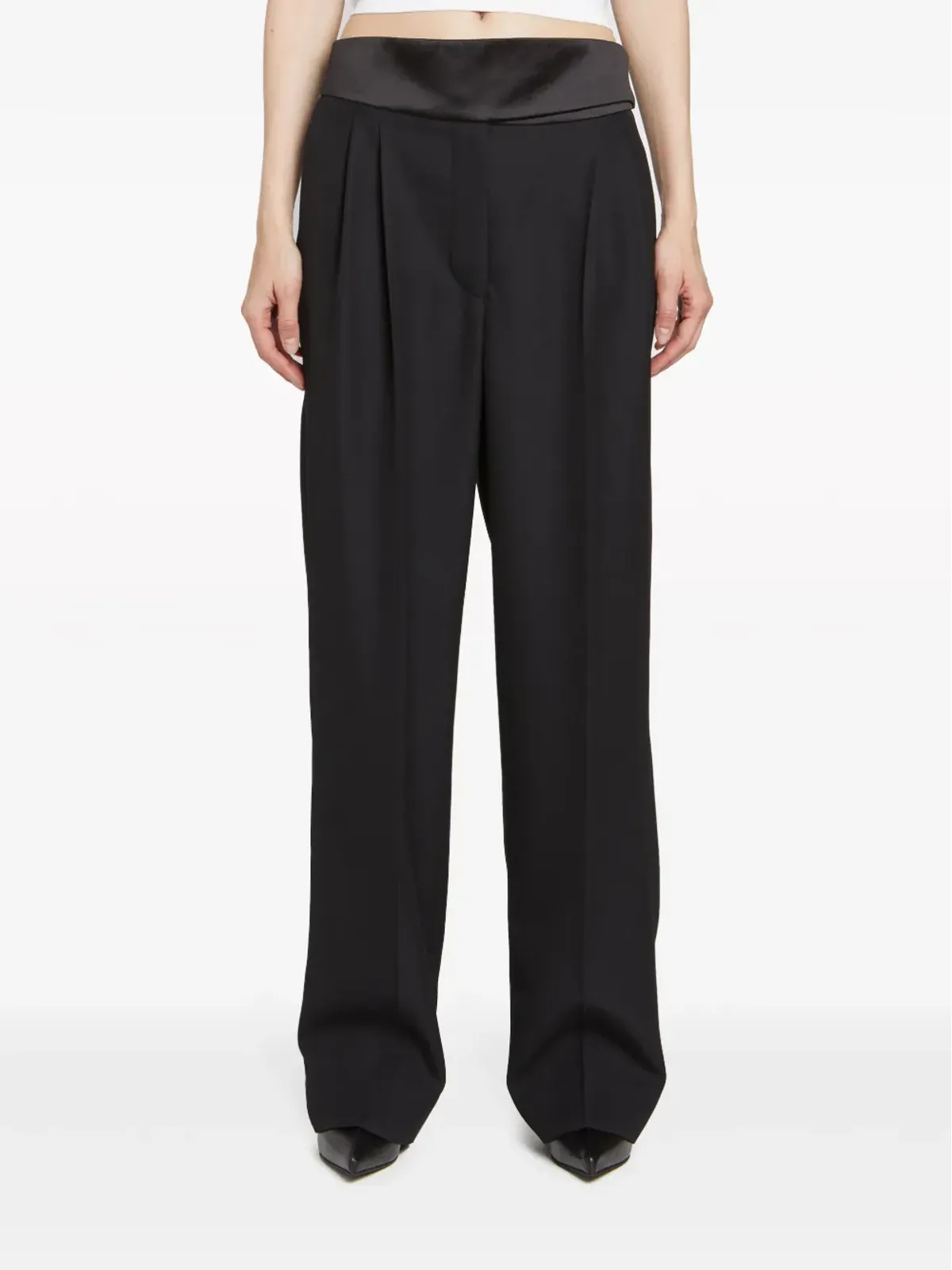 Stella McCartney ワイドレッグ タキシドパンツ ブラック - 画像2