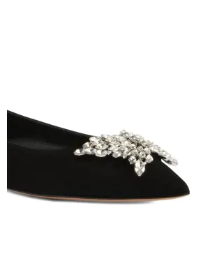 Giuseppe Zanotti Farifu クリスタルエンブリッシュ スエード バレエフラット ブラック - サムネイル2