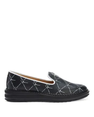 Giuseppe Zanotti Tim ロゴ文字入り ローファー - ブラック - サムネイル1