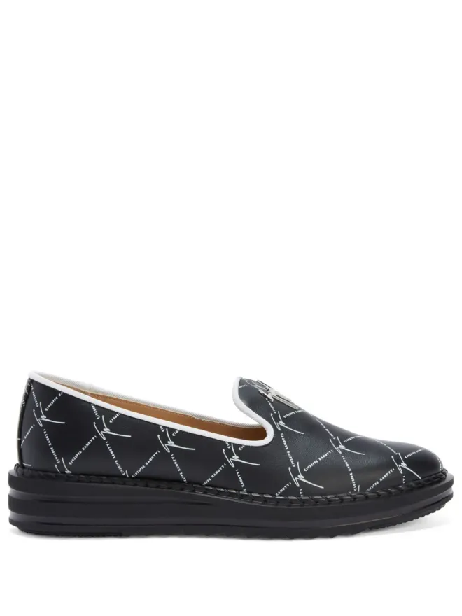 Giuseppe Zanotti Giuseppe Zanotti Tim ロゴ文字入り ローファー - ブラックの商品画像