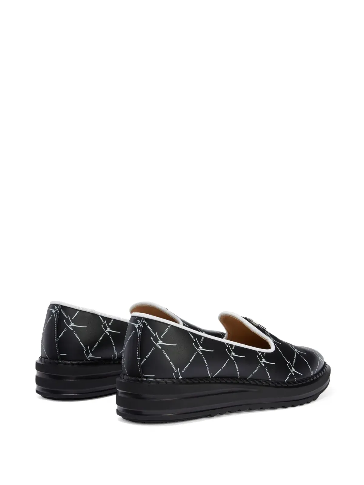 Giuseppe Zanotti Tim ロゴ文字入り ローファー - ブラック - 画像3