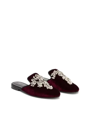 Giuseppe Zanotti エルサ クリスタルベルベット ミュール レッド - サムネイル2