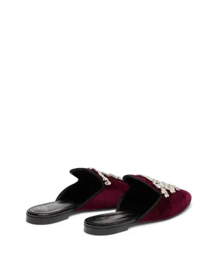 Giuseppe Zanotti エルサ クリスタルベルベット ミュール レッド - サムネイル3