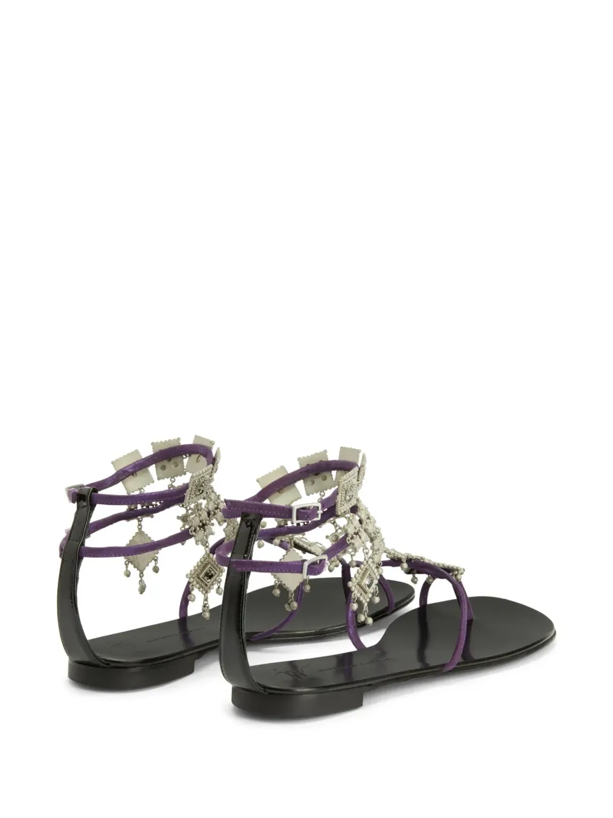 Giuseppe Zanotti Amira エンベリッシュド スウェード サンダル - パープル - 画像3
