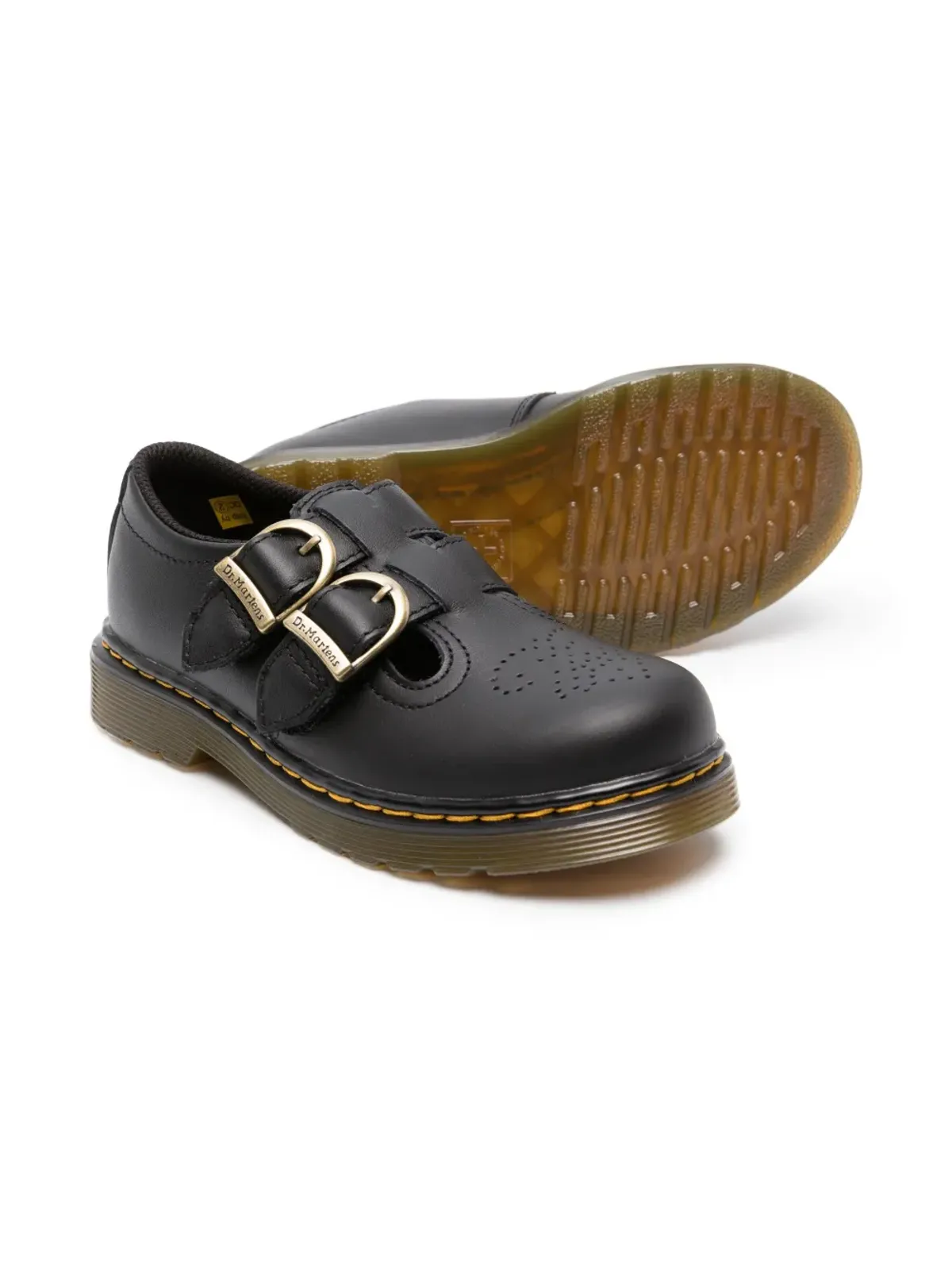 Dr. Martens Kids 8065 Mary Jane レザーローファー ブラック - 画像2