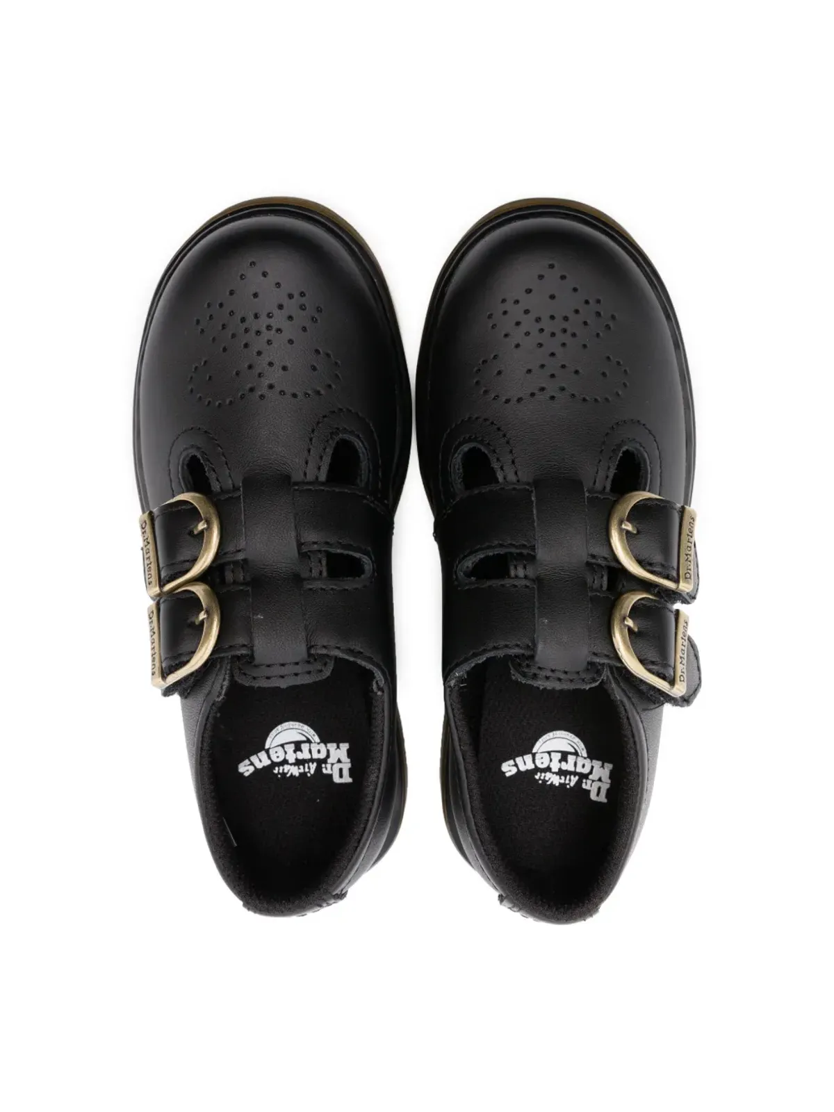 Dr. Martens Kids 8065 Mary Jane レザーローファー ブラック - 画像3