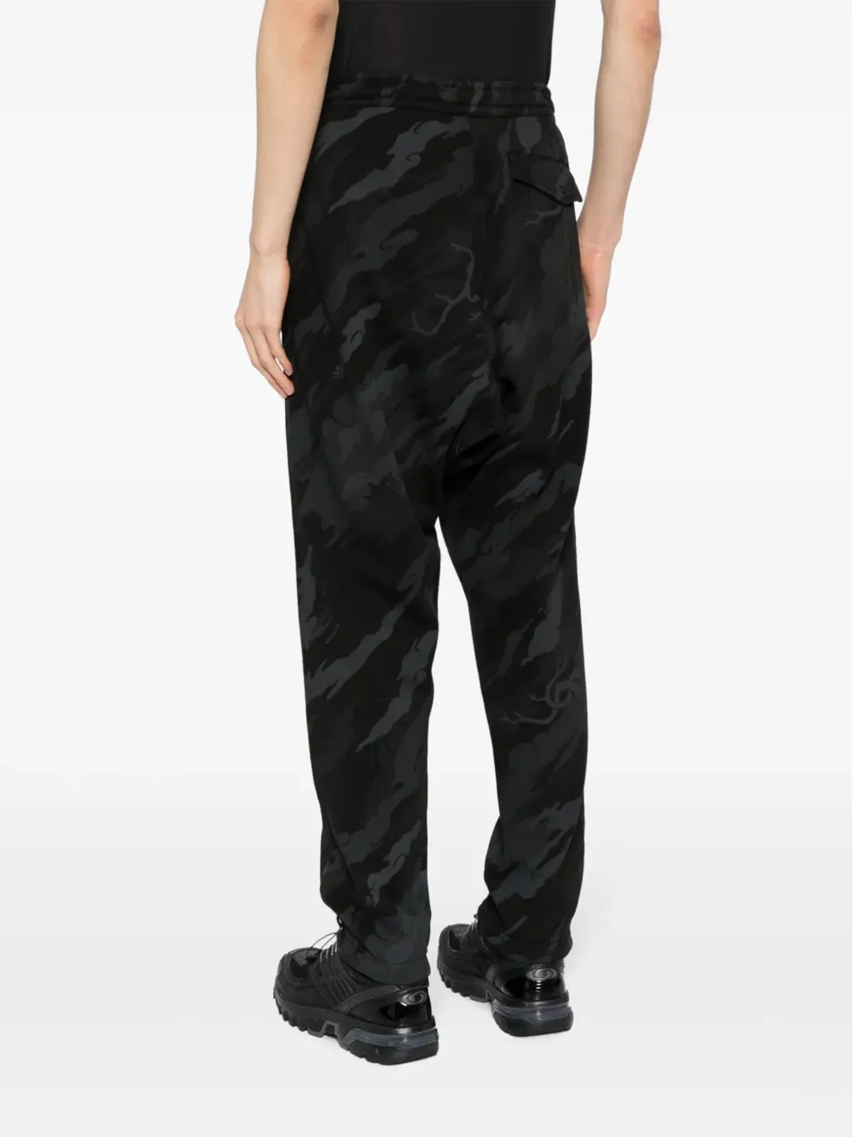 Maharishi 4519 カモ Shinobi オーガニックコットン トラックパンツ ブラック - 画像4
