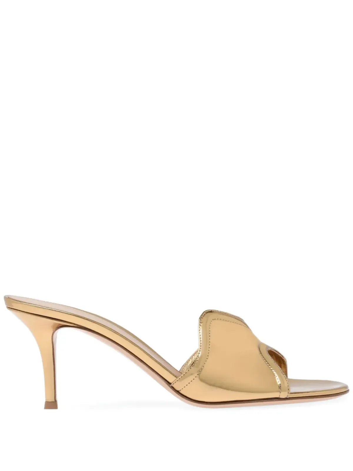 Gianvito Rossi Lucrezia 70mm メタリックエフェクト サンダル ゴールド - 画像1