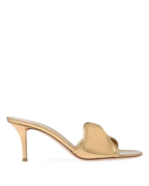 Gianvito Rossi Lucrezia 70mm メタリックエフェクト サンダル ゴールド - サムネイル1