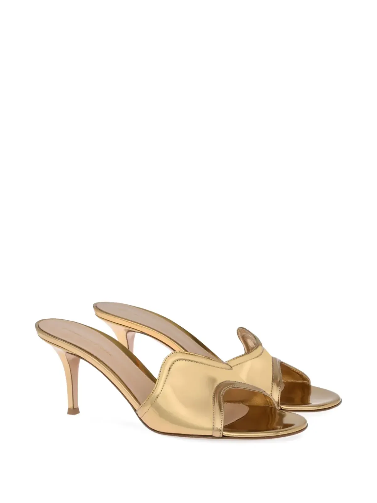 Gianvito Rossi Lucrezia 70mm メタリックエフェクト サンダル ゴールド - 画像2
