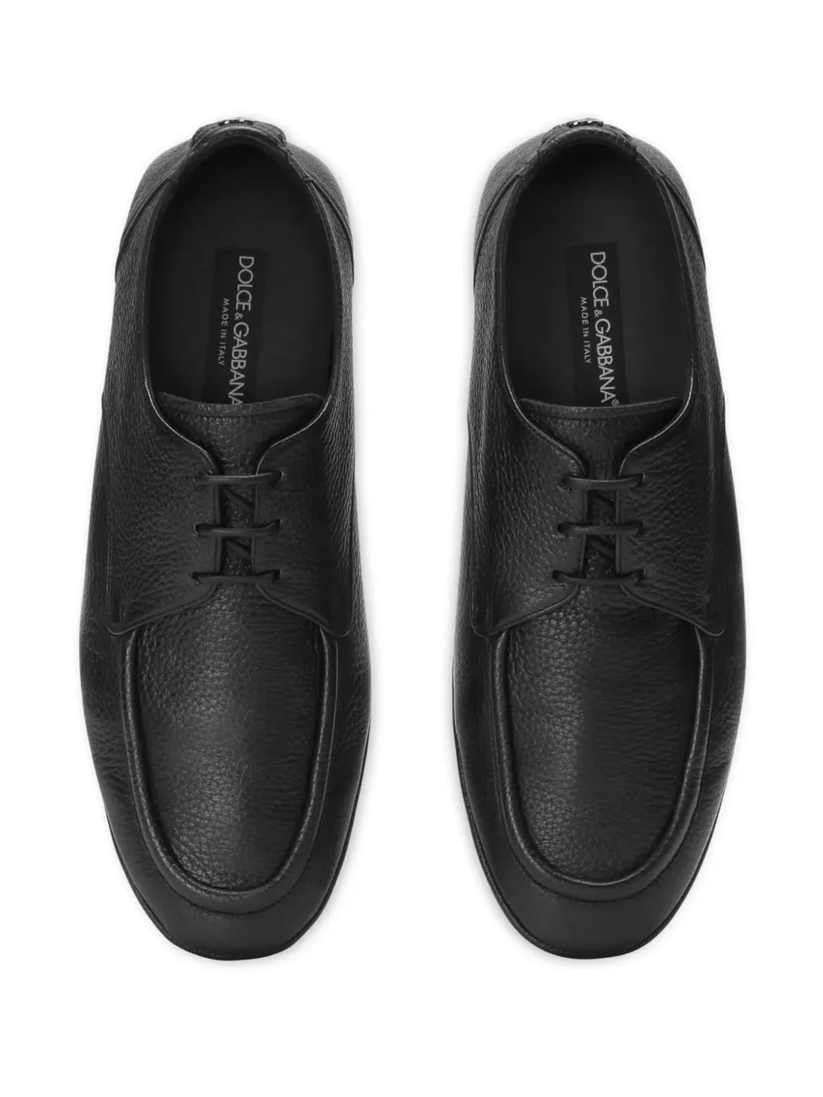 Dolce & Gabbana ロゴプレート レザー ダービーシューズ - ブラック - 画像4