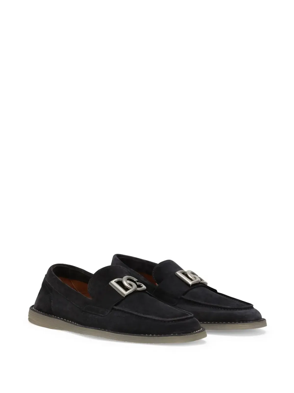 Dolce & Gabbana ロゴ入り スエード ローファー ブルー - 画像2