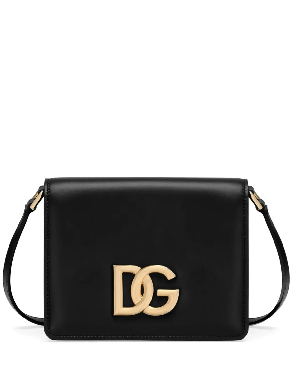 Dolce & Gabbana ロゴプレート付きレザー クロスボディバッグ - ブラック - 画像1