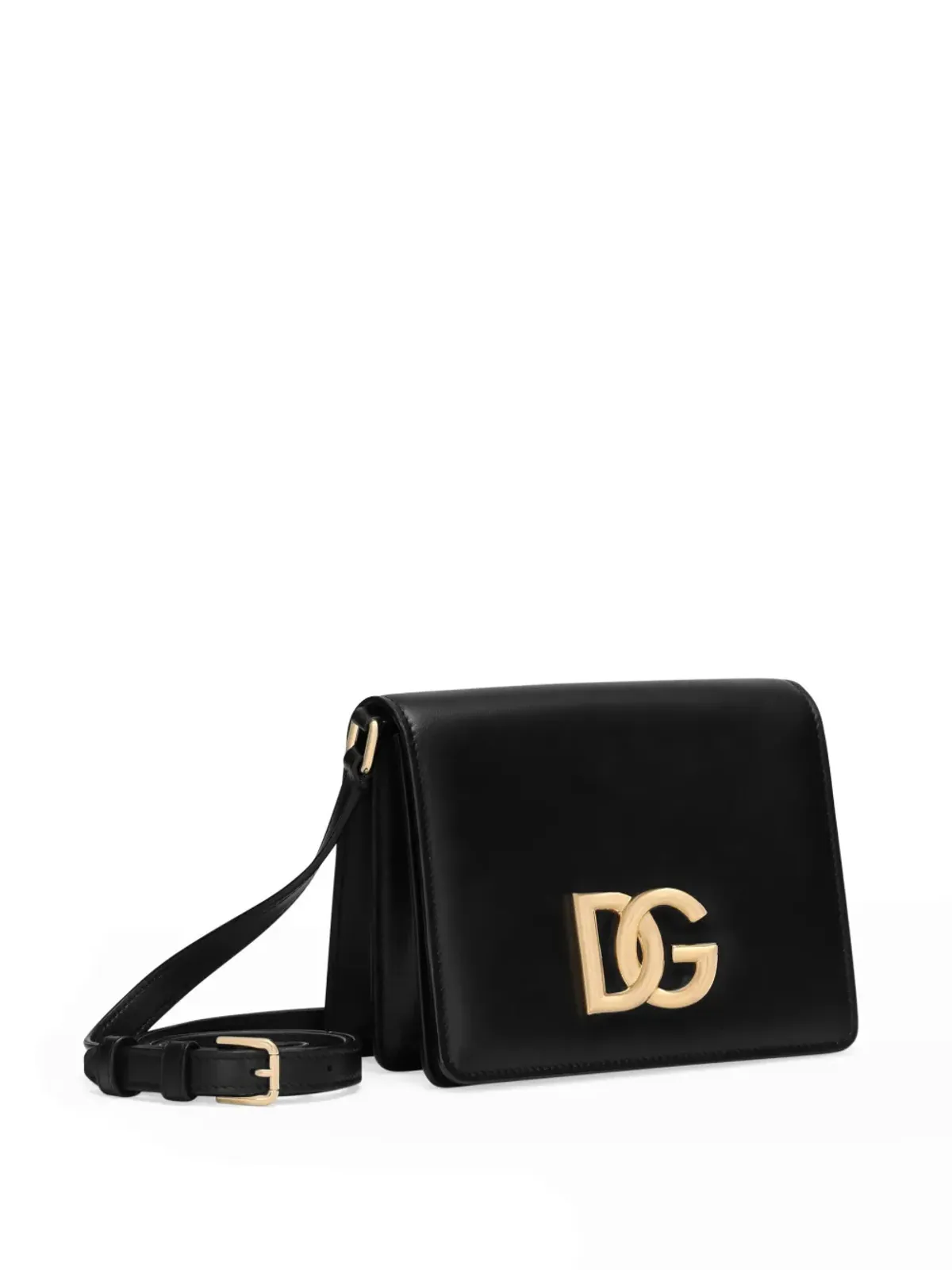 Dolce & Gabbana ロゴプレート付きレザー クロスボディバッグ - ブラック - 画像3