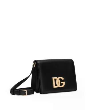 Dolce & Gabbana ロゴプレート付きレザー クロスボディバッグ - ブラック - サムネイル3