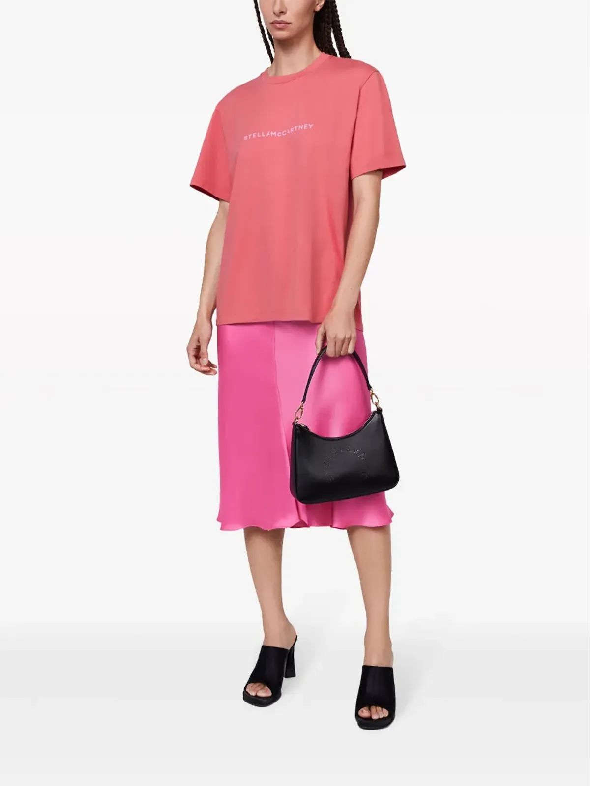 Stella McCartney ステラ アイコニックス ロゴプリント Tシャツ ピンク - 画像2