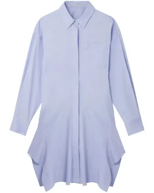 Stella McCartney バナナスリーブ コットン シャツドレス - ブルー - サムネイル1