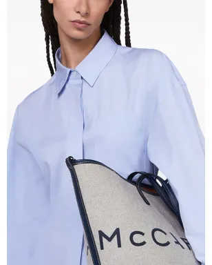 Stella McCartney バナナスリーブ コットン シャツドレス - ブルー - サムネイル4