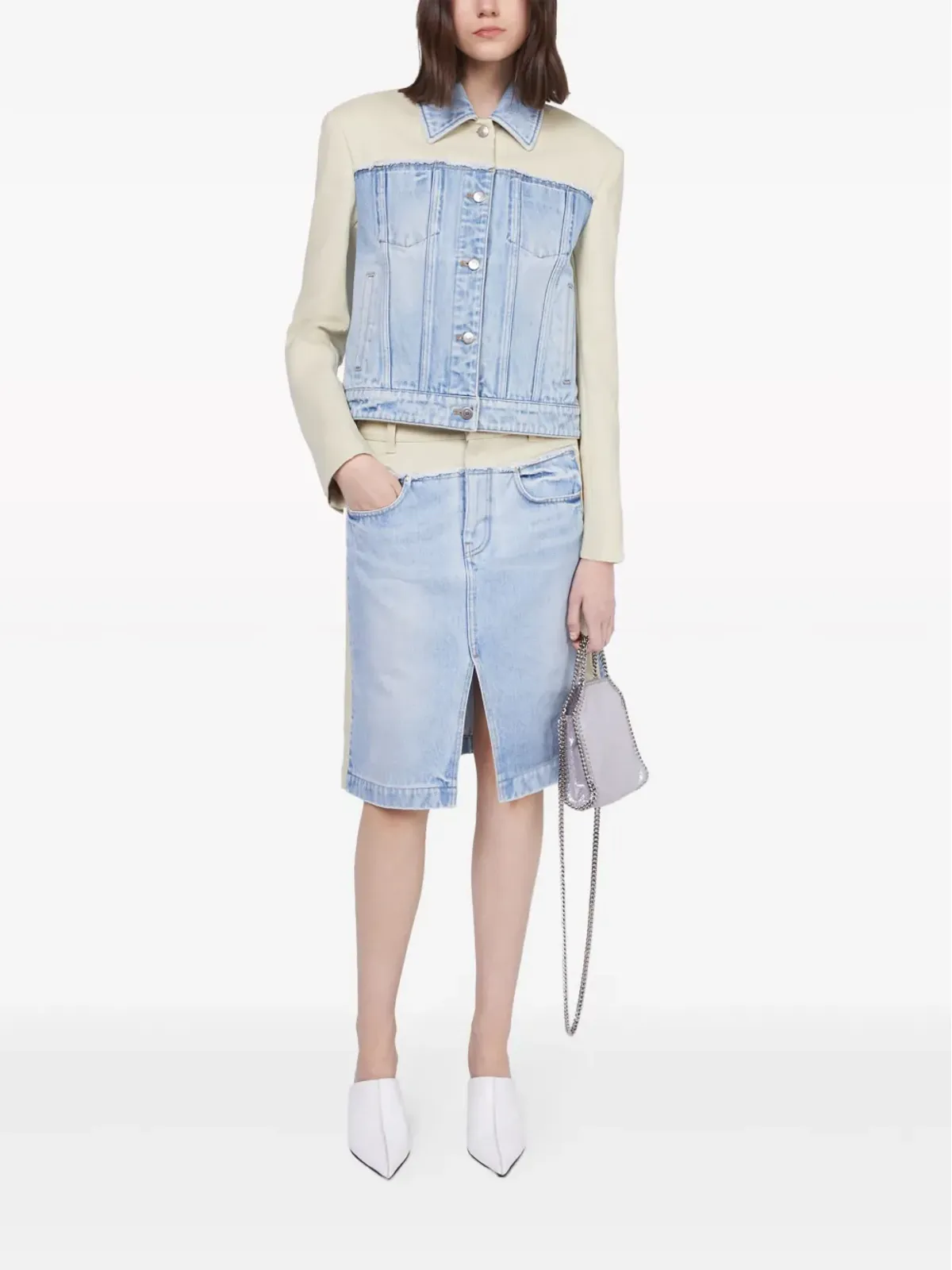 Stella McCartney ツートーン パネルデニムジャケット - ブルー - 画像2