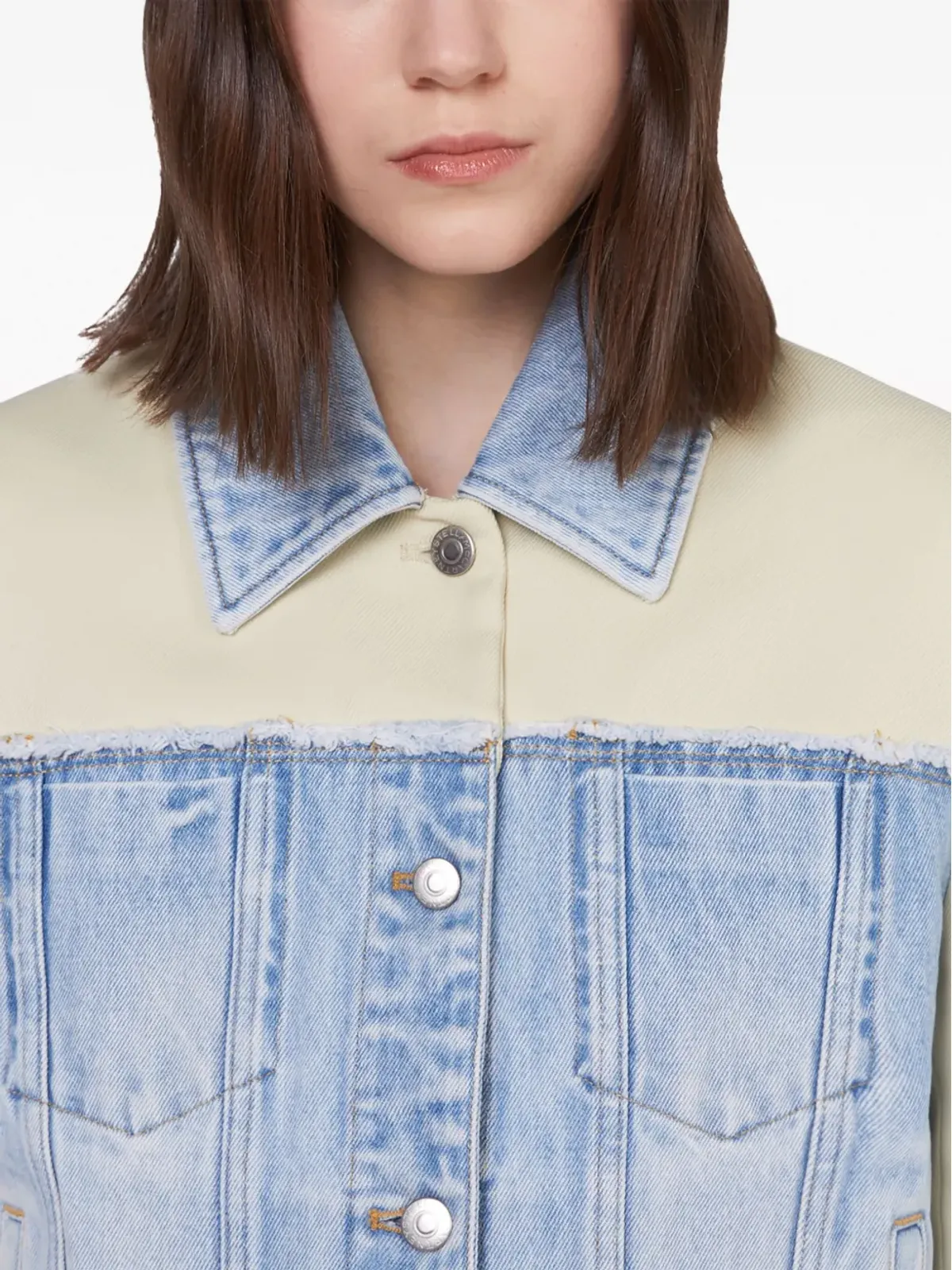 Stella McCartney ツートーン パネルデニムジャケット - ブルー - 画像4