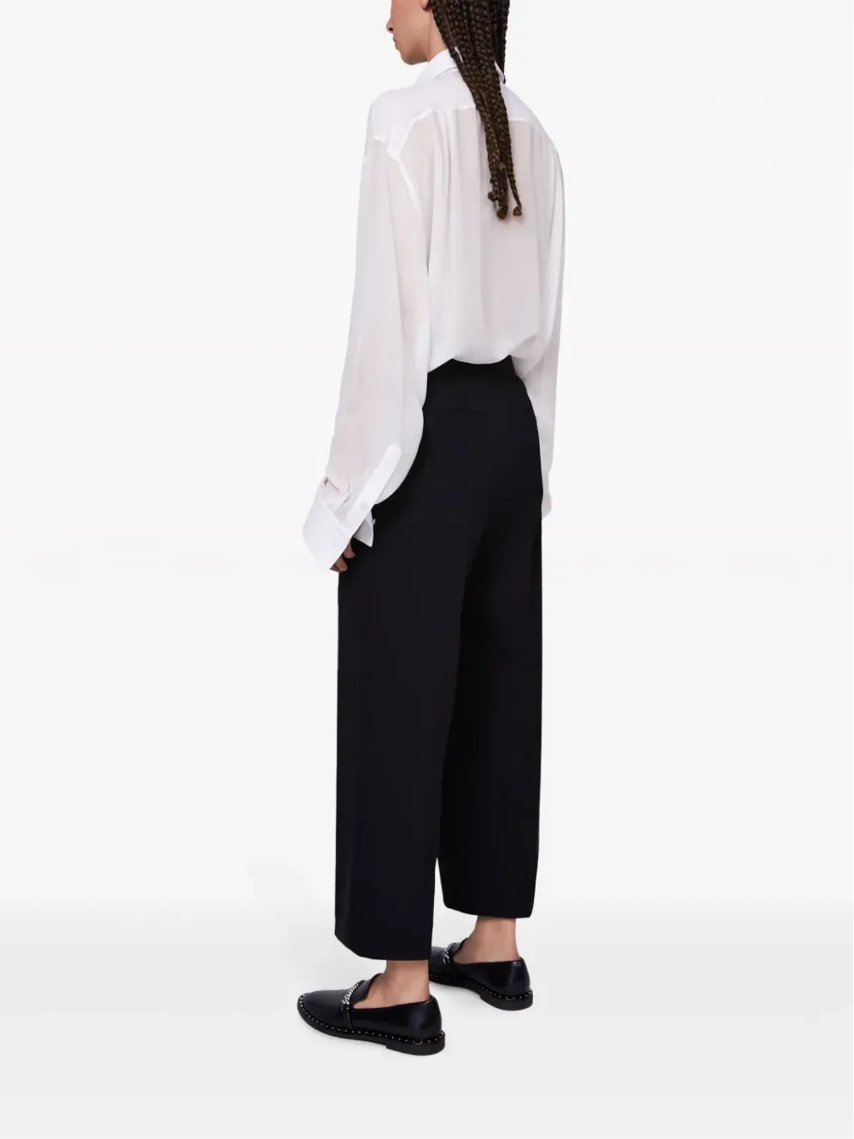 Stella McCartney ワイドレッグ ウールパンツ ブラック - 画像3