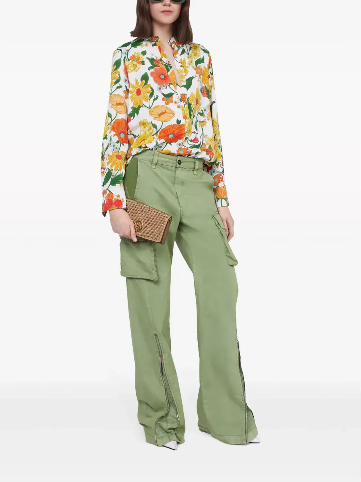 Stella McCartney レディ ガーデン柄プリント ノーカラー シャツ - イエロー - 画像2