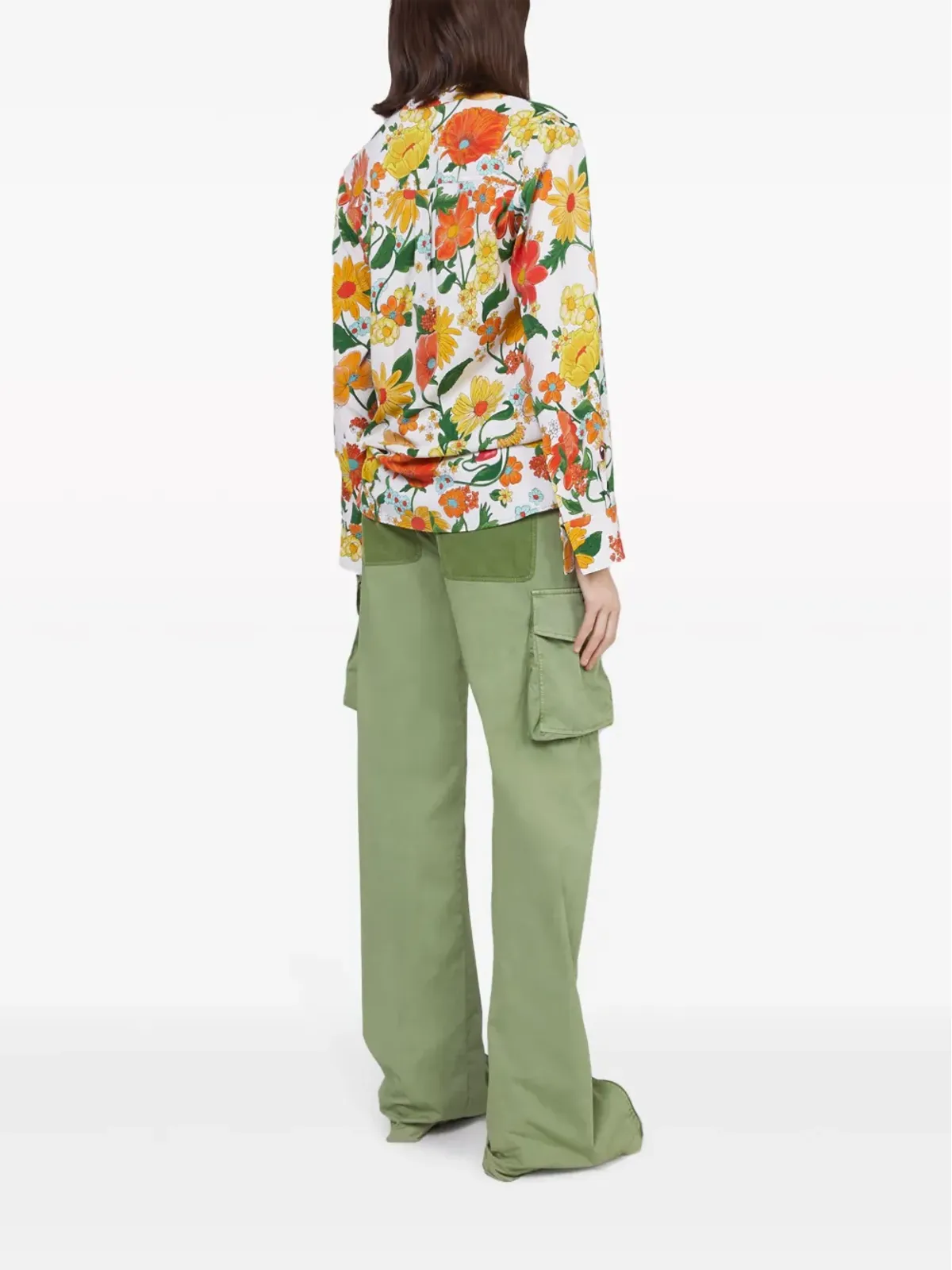 Stella McCartney レディ ガーデン柄プリント ノーカラー シャツ - イエロー - 画像3