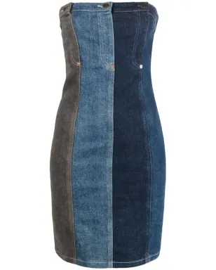 MOSCHINO JEANS layered-design denim dress - Blue - サムネイル1