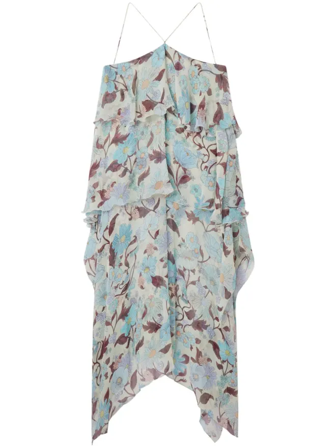 Stella McCartney Stella McCartney レディガーデン柄 シルクシフォン ドレス - グリーンの商品画像