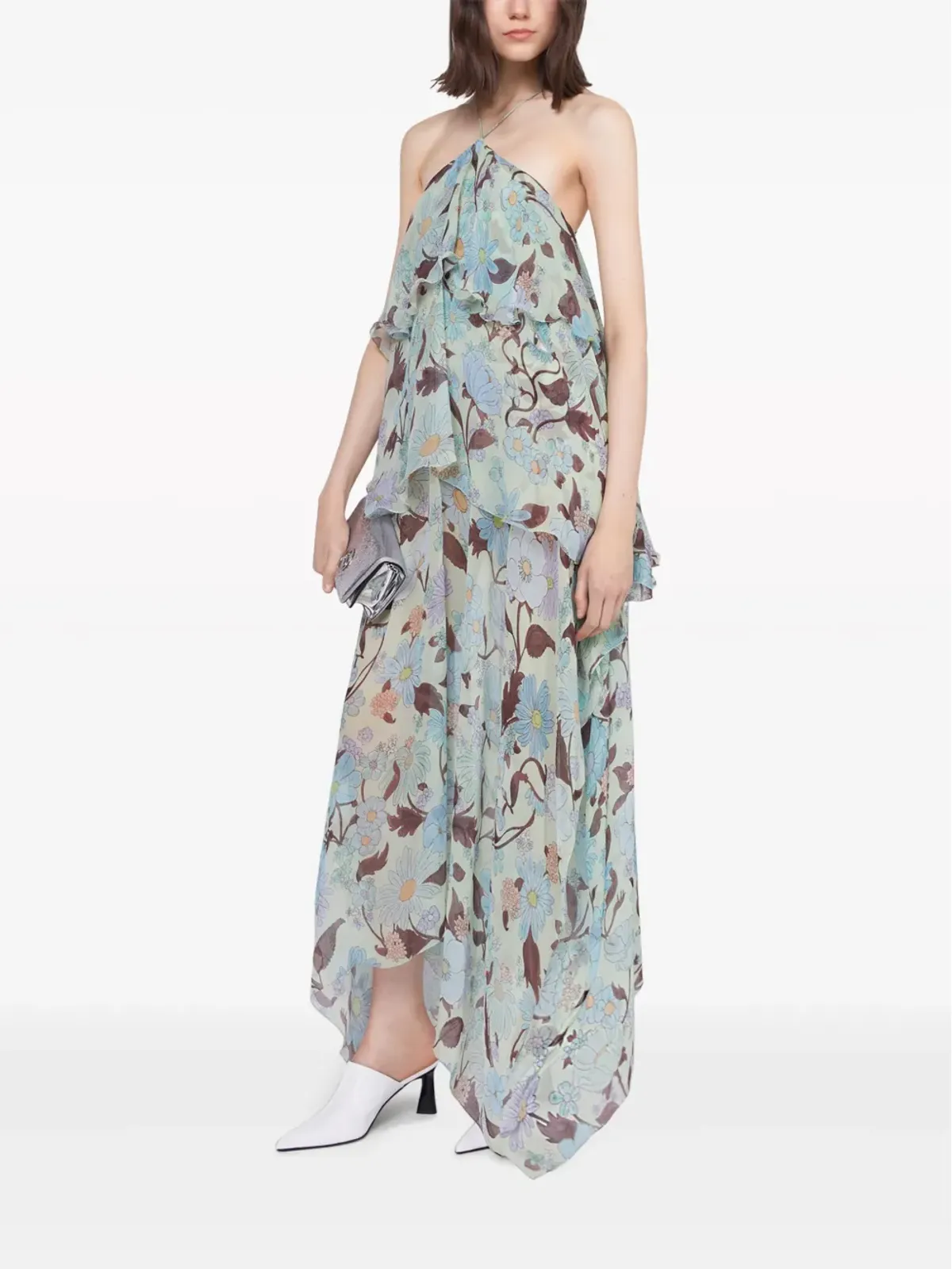 Stella McCartney レディガーデン柄 シルクシフォン ドレス - グリーン - 画像2
