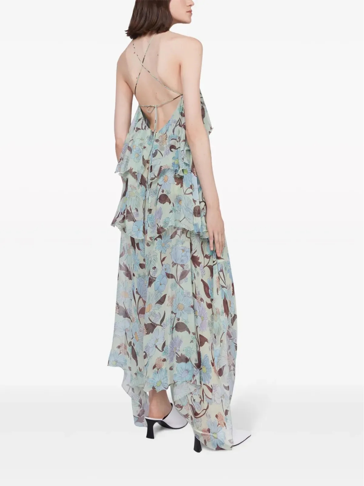 Stella McCartney レディガーデン柄 シルクシフォン ドレス - グリーン - 画像3