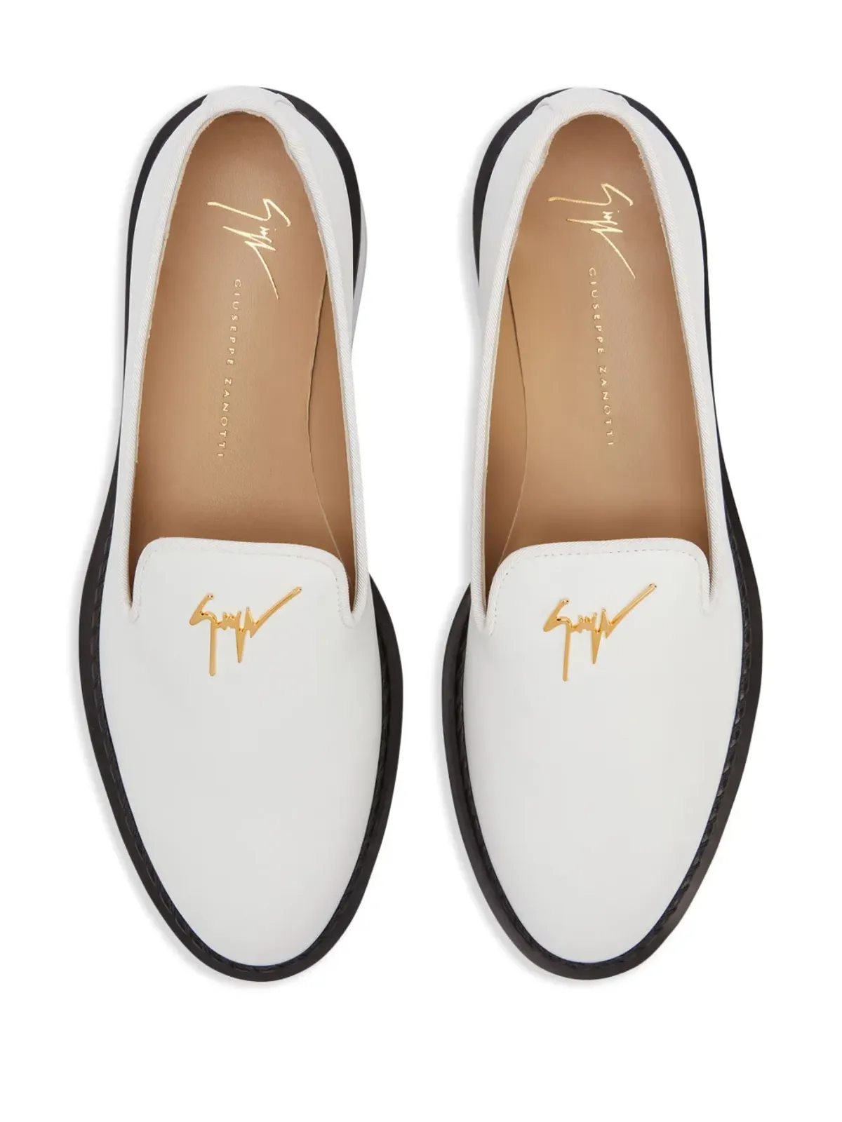 Giuseppe Zanotti ロゴプレート レザー ローファー - 画像4