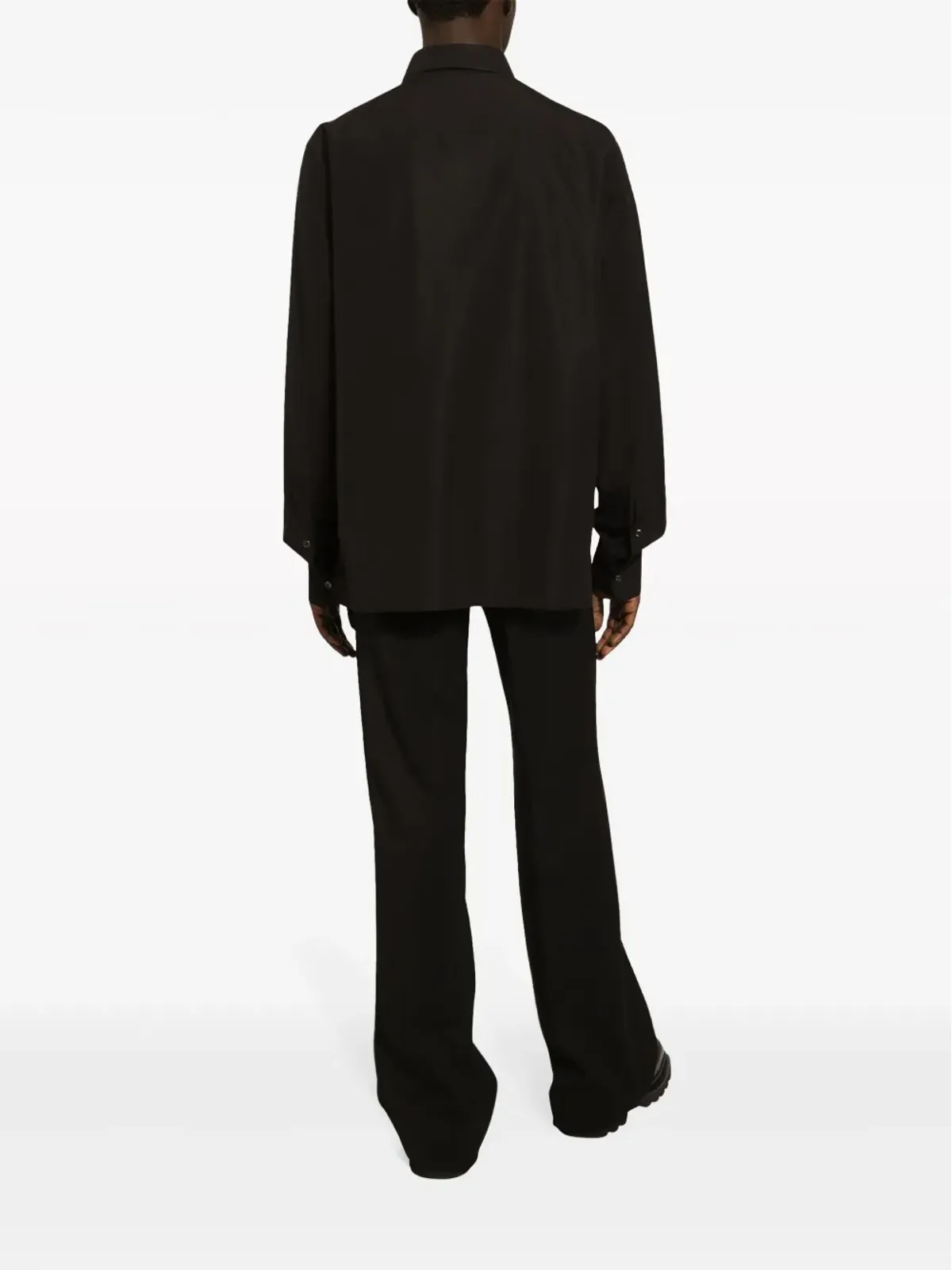 Dolce & Gabbana ロゴパッチ コットン シャツ ブラック - 画像4