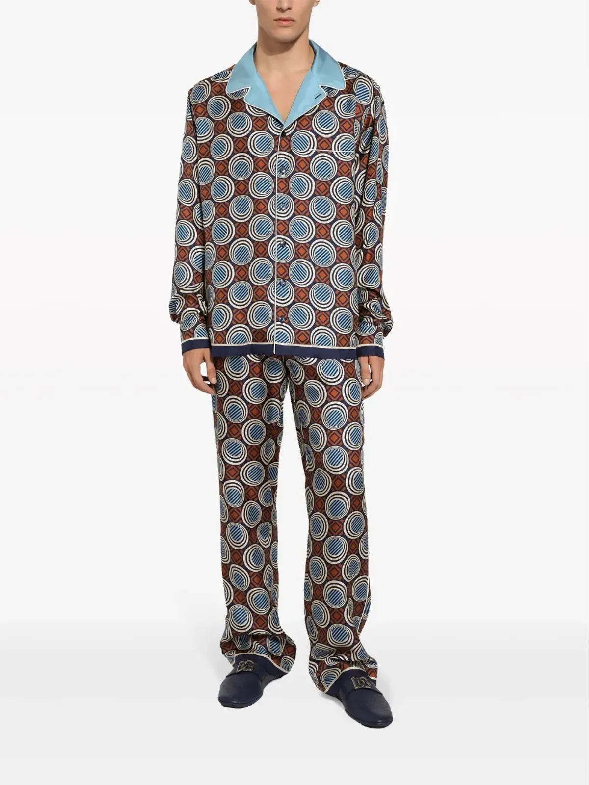 Dolce & Gabbana ジオメトリックプリント シルクシャツ レッド - 画像3