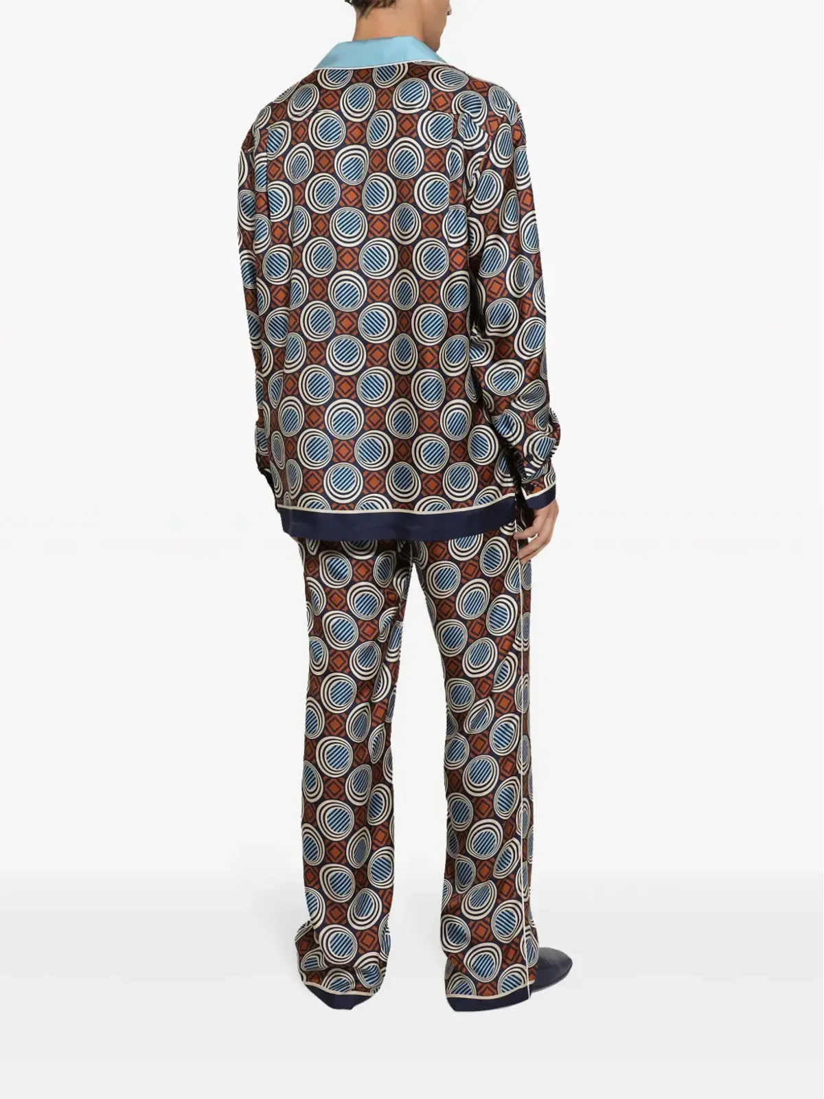 Dolce & Gabbana ジオメトリックプリント シルクシャツ レッド - 画像4