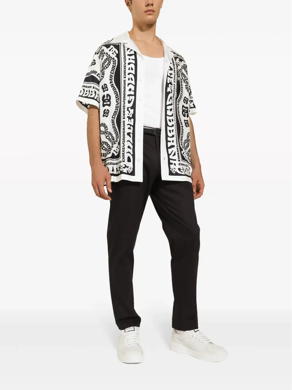 Dolce & Gabbana Marinaプリント シルクツイルシャツ ブルー - 画像2