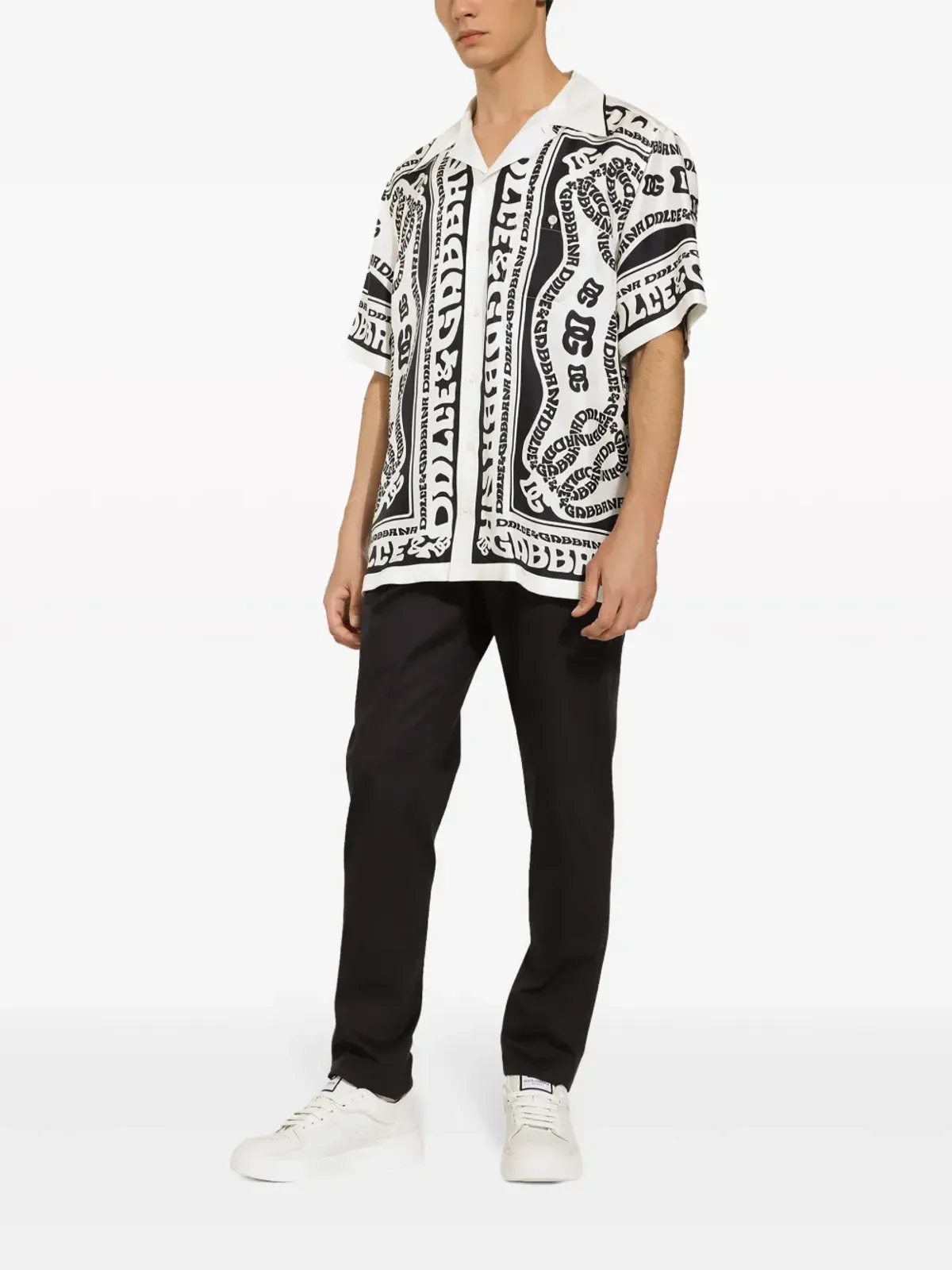 Dolce & Gabbana Marinaプリント シルクツイルシャツ ブルー - 画像3