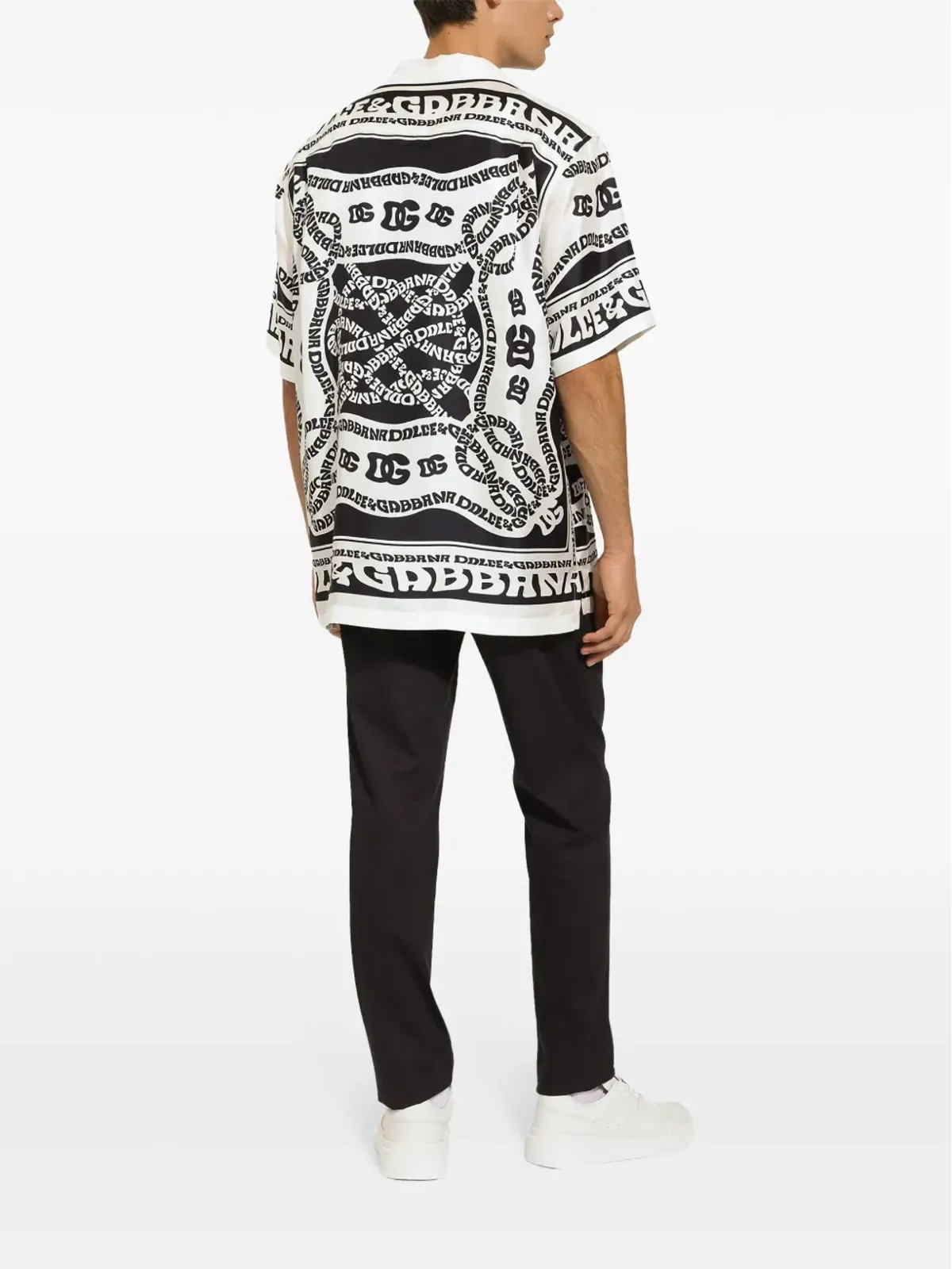 Dolce & Gabbana Marinaプリント シルクツイルシャツ ブルー - 画像4