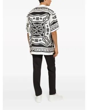 Dolce & Gabbana Marinaプリント シルクツイルシャツ ブルー - サムネイル4