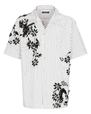 Dolce & Gabbana フローラルプリントストライプシャツ ホワイト - サムネイル1