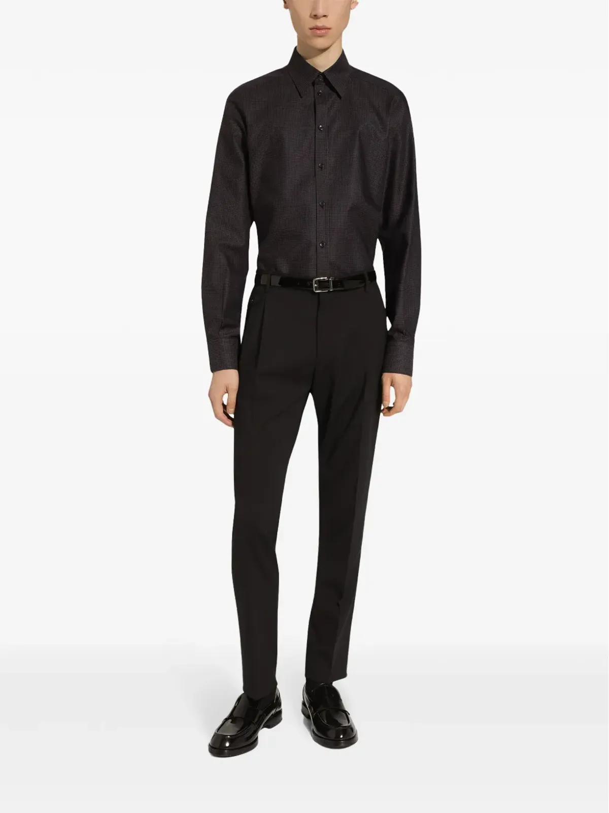 Dolce & Gabbana マイクロドット柄 シャツ ブラック - 画像3