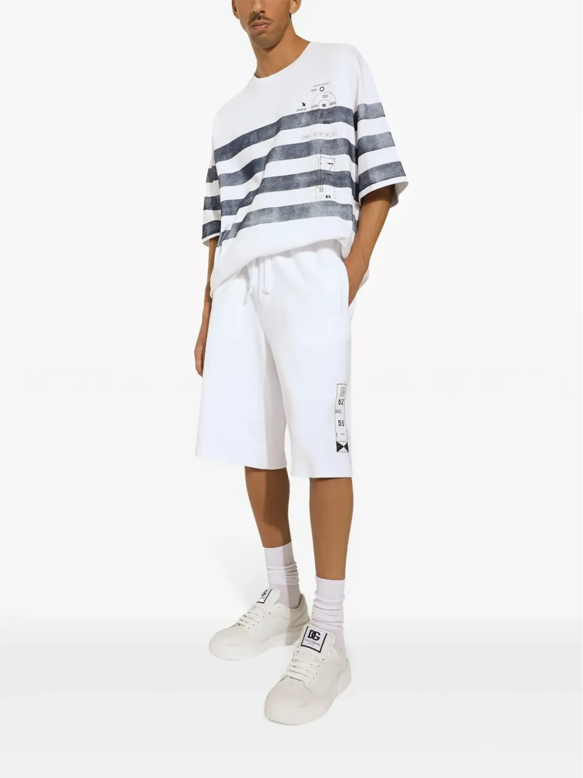 Dolce & Gabbana ストライプ コットン Tシャツ - ホワイト - 画像2