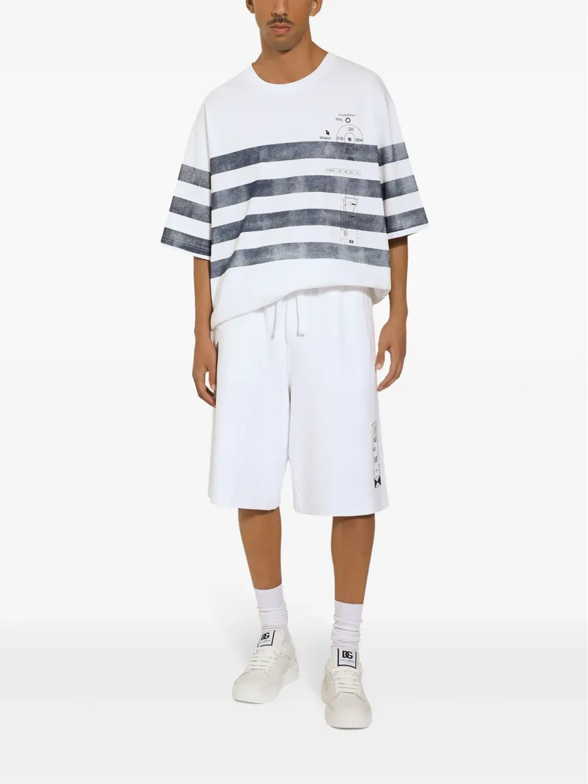 Dolce & Gabbana ストライプ コットン Tシャツ - ホワイト - 画像3