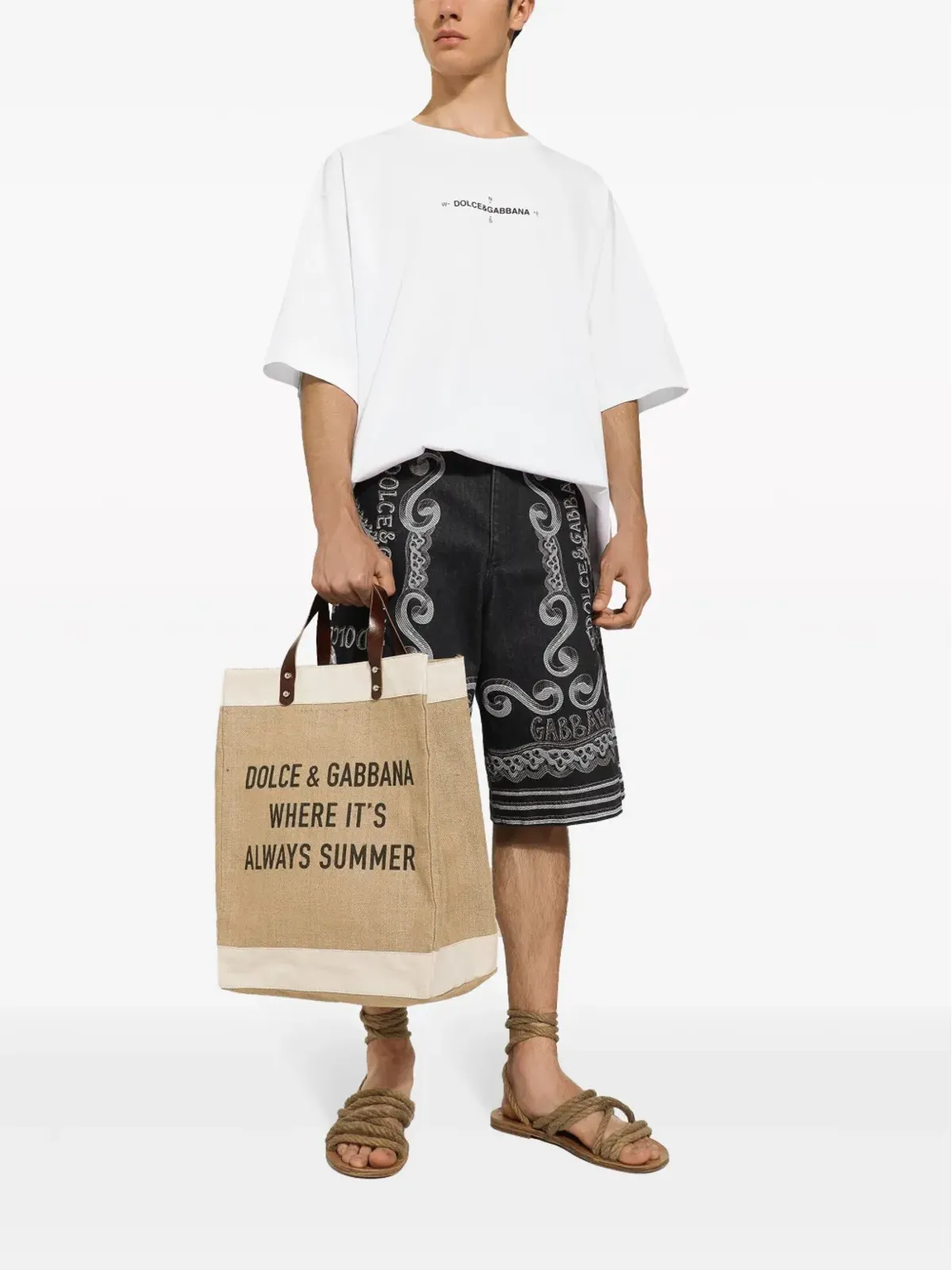 Dolce & Gabbana マリーナプリント コットン Tシャツ - ホワイト - 画像2