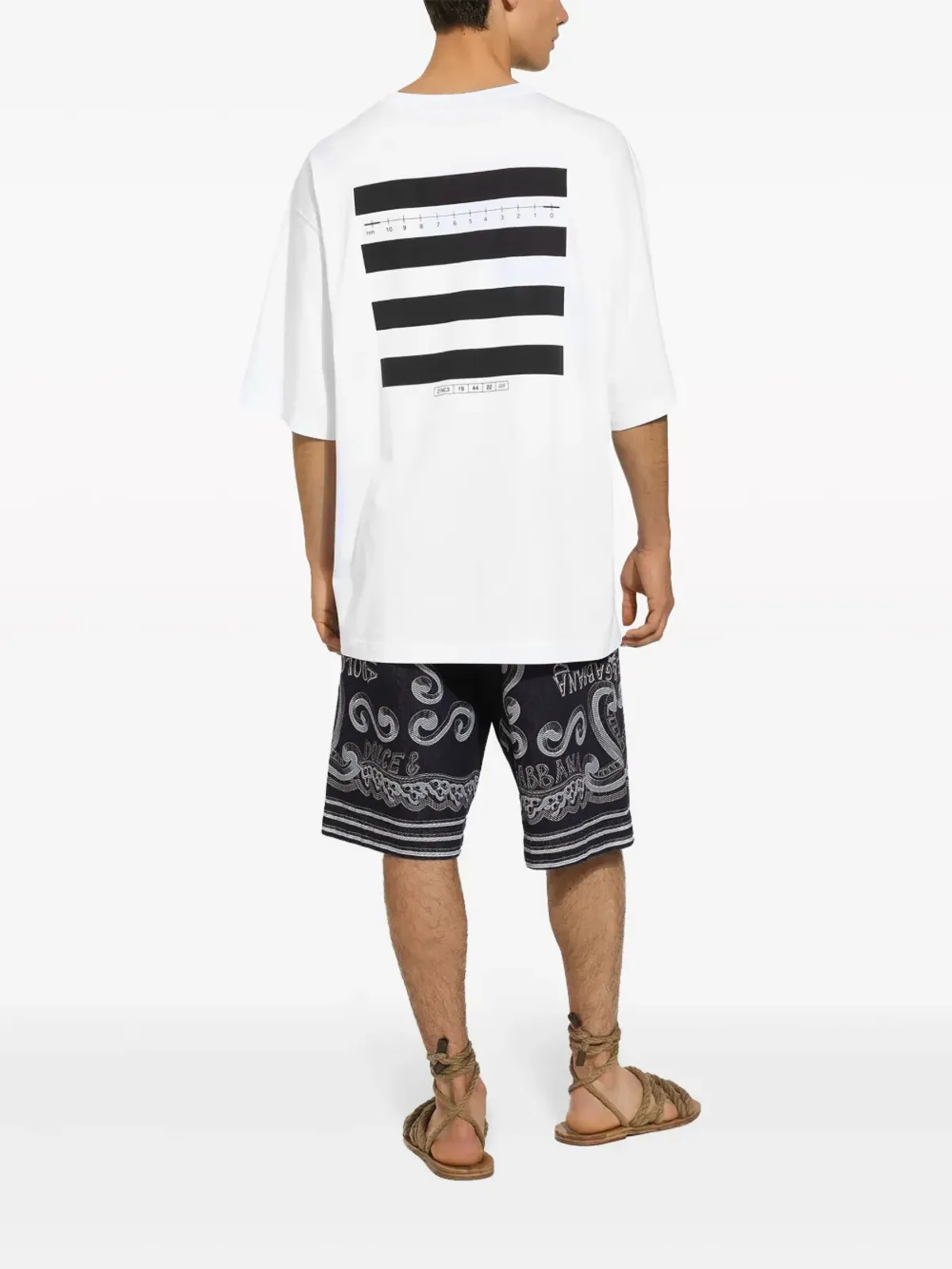 Dolce & Gabbana マリーナプリント コットン Tシャツ - ホワイト - 画像4